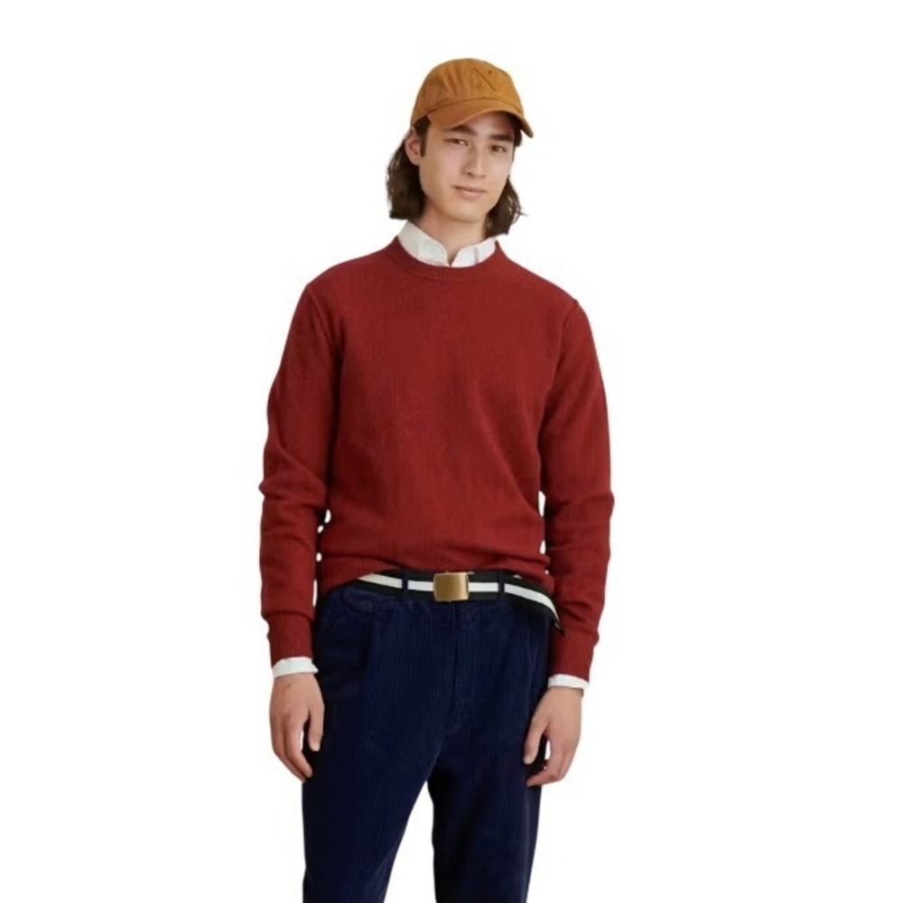 Alex Mill Huckberry Reverse Seam Sweater Merino Wool Orange Mens M Grandpacore